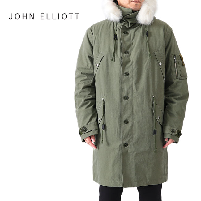 JOHN ELLIOTT ジョンエリオット N-3B ファー付き キルトライナー モッズコート N-3B Jacket モッズパーカー メンズ