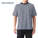 ジョンスメドレー Tシャツ メンズ JOHN SMEDLEY ジョンスメドレー 30G ボーダー クルーネック ニットTシャツ S4558 半袖Tシャツ メンズ