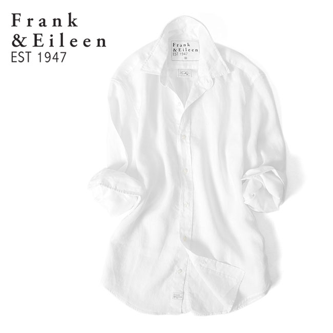 Frank&Eileen フランク&アイリーン FINBAR WHLN フィンバー イタリアン リネンシャツ 3620700032 白 長袖シャツ メンズ