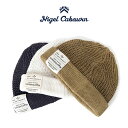 ヘンプ 帽子（メンズ） Nigel Cabourn ナイジェルケーボン ラベルロゴ ヘンプ ニットキャップ 66015 ビーニー 帽子 メンズ レディース
