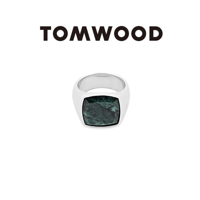 TOMWOOD トムウッド クッション グリーンマーブル シルバー リング Cushion Green Marble 指輪 ピンキー ギフト プレゼント