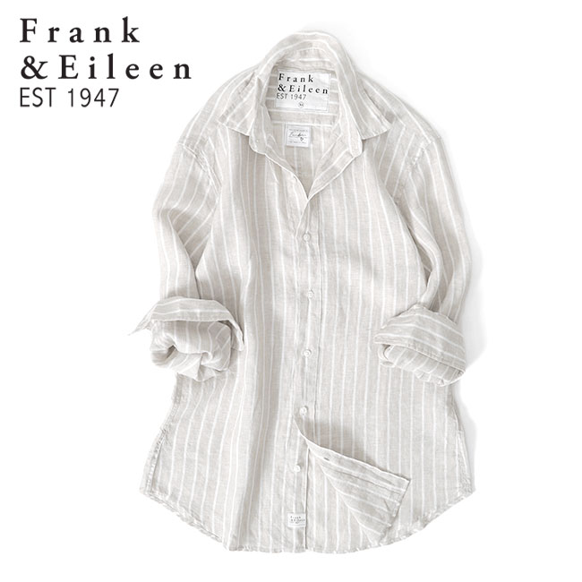 Frank&Eileen フランク&アイリーン FINBAR SSLN フィンバー ストライプ イタリアン リネンシャツ 3620700033 長袖シャツ メンズ