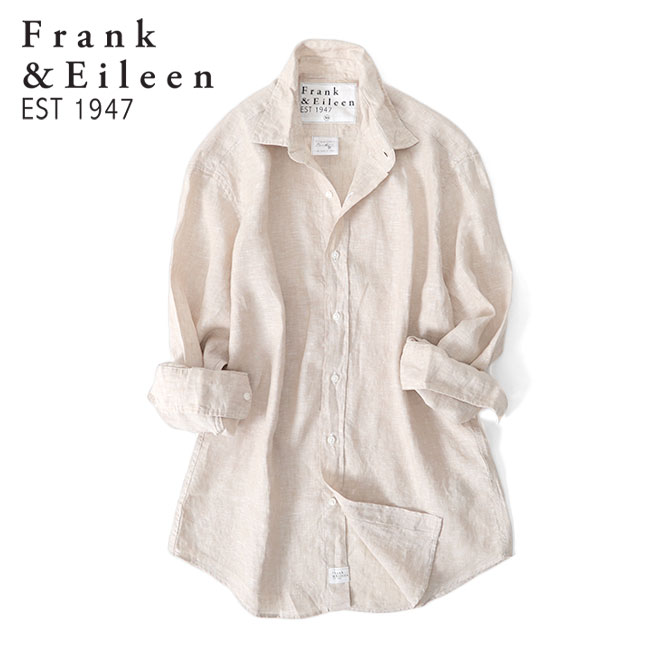 Frank&Eileen フランク&アイリーン FINBAR SNLN フィンバー イタリアン リネンシャツ 3620700034 ベージュ 長袖シャツ メンズ