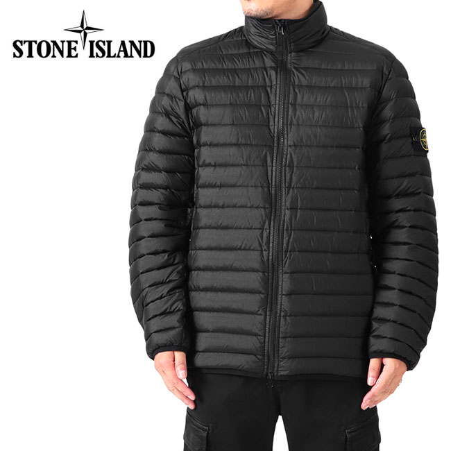 [TIME SALE] Stone Island ストーンアイランド スタンドカラー キルティング ライト ダウンジャケット 771541524 黒 メンズ