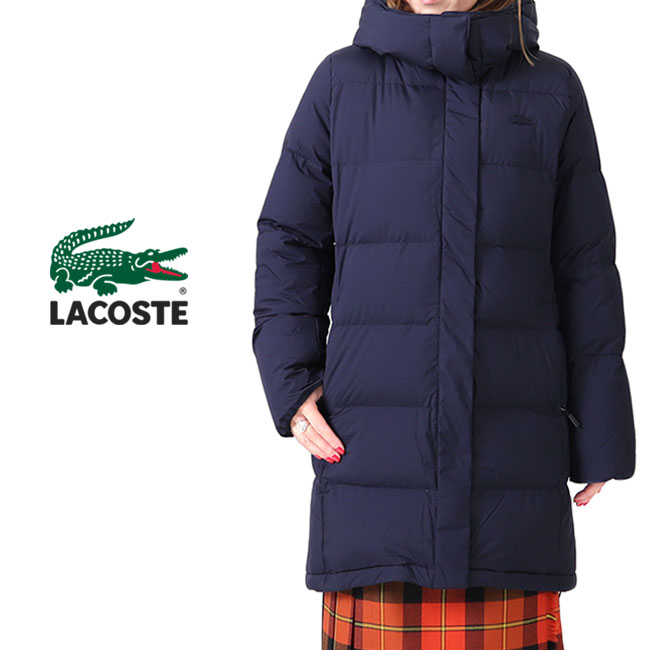 Lacoste ラコステ フード付き ミドル丈 ダウンコート BF275EL 撥水 レディース