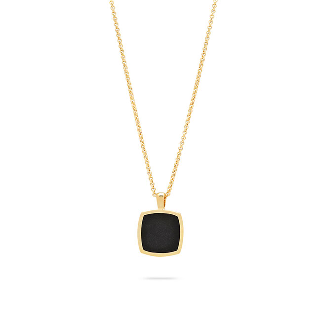 TOMWOOD トムウッド 9K Cushion Pendant Onyx Gold ゴールド クッション オニキス ペンダント ネックレス 金 ギフト プレゼント