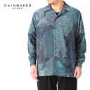 楽天Golden State[TIME SALE] RAINMAKER レインメーカー 孔雀柄 オープンカラーシャツ RM231-041 クジャク 総柄 開襟 長袖シャツ メンズ