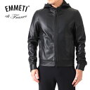 エンメティ EMMETI エンメティ JURI HOODIE ユリ フード付き レザージャケット 黒 シングルライダース メンズ