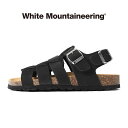 White Mountaineering ホワイトマウンテニアリング ヌバックレザー グルカサンダル 6148 WM2371806 黒 ストラップサンダル メン...