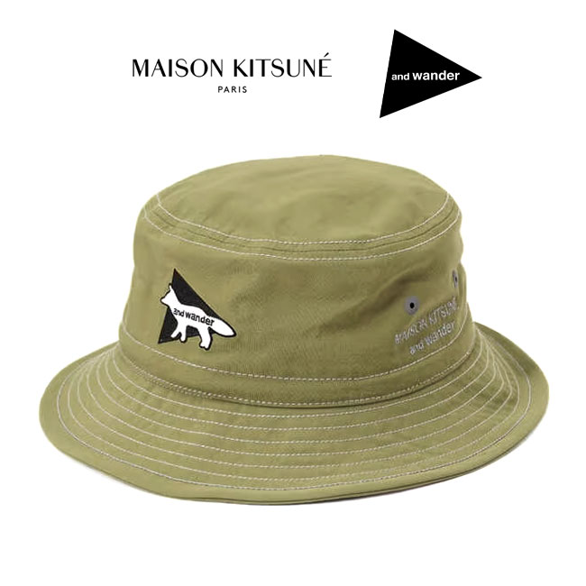 楽天Golden State[SALE] and wander × Maison Kitsune アンドワンダー メゾンキツネ コラボ トレッキングハット 3186908 帽子 メンズ レディース ギフト プレゼント