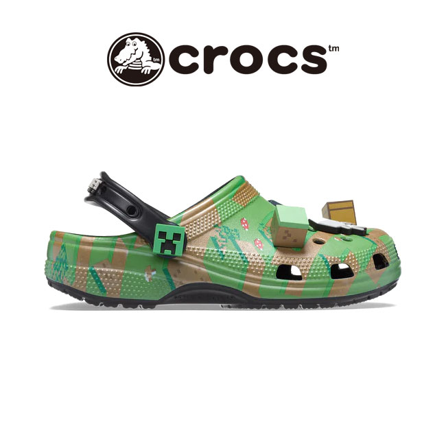 Crocs MINECRAFT クロックス マインクラフト コラボ クラシック エレベイト クロッグサンダル 208472 総柄 スニーカーサンダル メンズ レディース