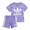 adidas アディダスオリジナルス 花柄 フローラルプリント Tシャツ&ショーツ セットアップ IC8758 ベビー ギフト プレゼント