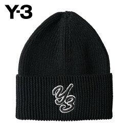 ワイスリー ニット帽 レディース Y-3 ワイスリー ロゴ ニットキャップ IP1857 黒 ニット帽 ビーニー 帽子 メンズ レディース ギフト プレゼント