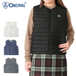 オーシバル ダウンベスト レディース ORCIVAL オーシバル クルーネック キルティング ライトダウンベスト OR-A0405 DPL 中綿 ノーカラー インナーダウン レディース