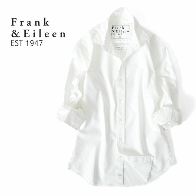 Frank&Eileen フランク&アイリーン FINBAR WHOX フィンバー ボタンダウン オックスフォードシャツ 3820700042 白 長袖シャツ メンズ