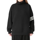 adidas アディダスオリジナルス アディカラー オーバーサイズ ハイネック スウェット IM1817 黒 トレーナー レディース