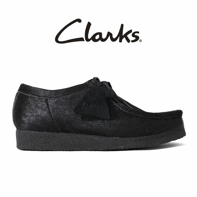 CLARKS クラークス Wallabee Hair On ワラビー ヘアーオン レザー モカシンシューズ 26174031 黒 スニ..