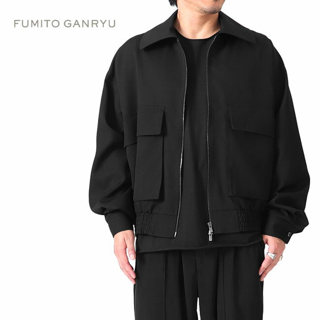 FUMITO GANRYU フミトガンリュウ 2WAY ジップアップ ウールブルゾン ジャケット Fu10-Bl-02 黒 メンズ