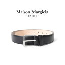 Maison Margiela メゾンマルジェラ メタルバックル レザーベルト SA1TP0004 P5427 黒 メンズ レディース ギフト プレゼント