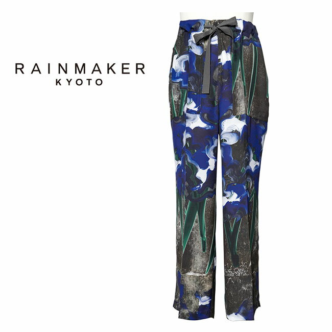 RAINMAKER レインメーカー 燕子花図 グラフィック イージー カラテパンツ RM241-024 花柄 総柄 ワイド ドウギパンツ メンズ