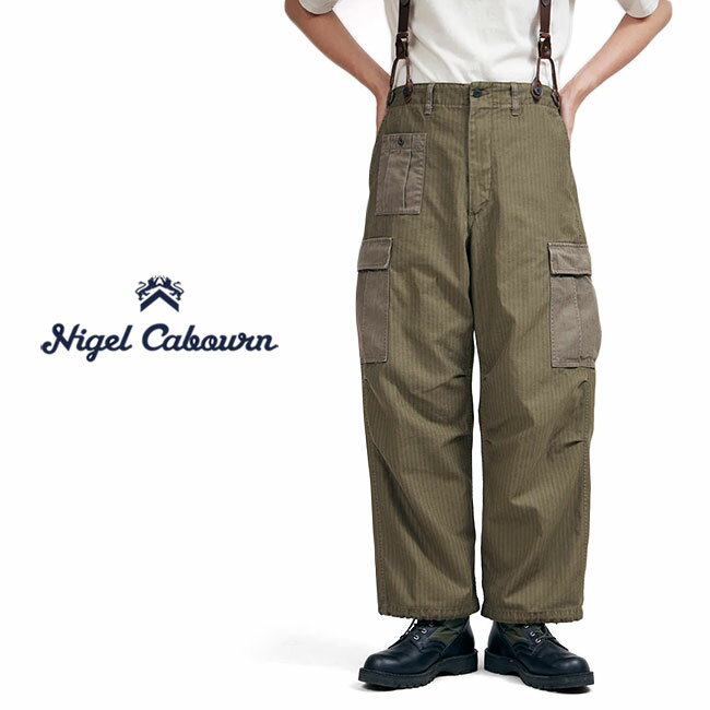 Nigel Cabourn ナイジェルケーボン バックサテン ヘリンボーン アーミー カーゴパンツ 80480050008 ミリタリーパンツ メンズ