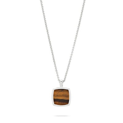 TOMWOOD トムウッド Cushion Pendant Tiger Eye 21.5 inch クッション ペンダント タイガーアイ ネックレス 100364 メンズ レディース ギフト プレゼント **