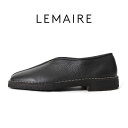 LEMAIRE ルメール PIPED CREPE SLIPPERS スクエアトゥ レザースリッポン ローファーシューズ FO0067 LL205 メンズ