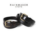 RAINMAKER レインメーカー ローラーバックル レザーベルト RM242-038 本革 メンズ **