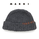 MARNI マルニ ロゴ刺繍 ウール ニットキャップ CLZC0145Q0 UFH938 ニット帽 メンズ レディース **