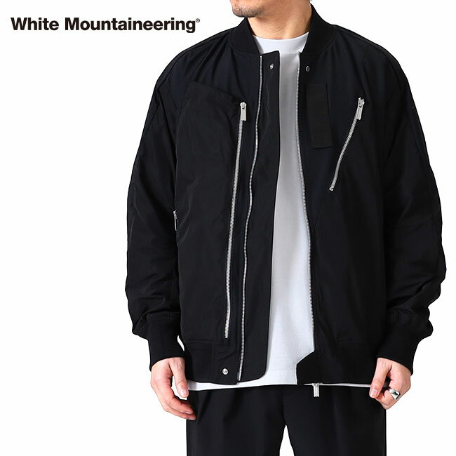 White Mountaineering ホワイトマウンテニアリング MA-1 アシンメトリー フライトジャケット WM2571201 黒 ブラック メンズ