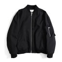 JIL SANDER ジルサンダー オーバーサイズ パデット ボンバージャケット J22BN0240 J70001 MA-1 黒 ブラック メンズ