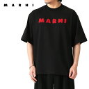MARNI マルニ モヘアパッチ ロゴTシャツ HUMU0223S1 UTC406 黒 ブラック メンズ