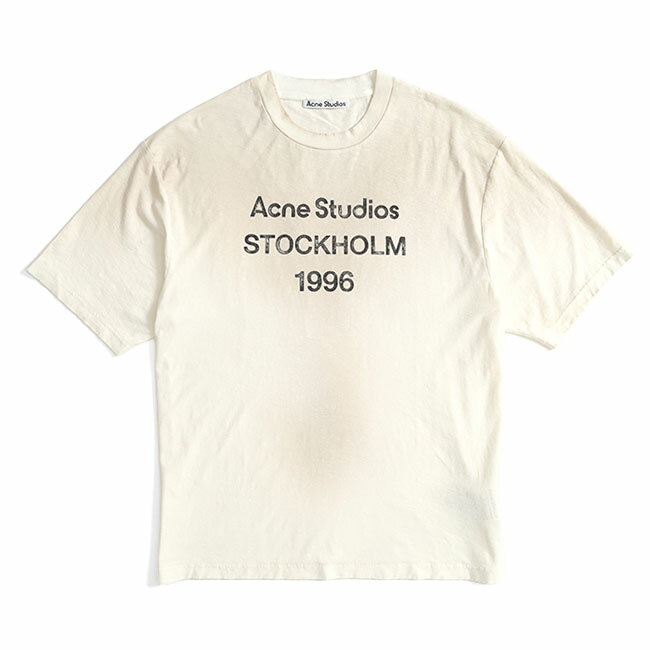 Acne Studios アクネ ストゥディオズ スタンプロゴ ダメージTシャツ FN-UX-TSHI000013 白 メンズ レディース **