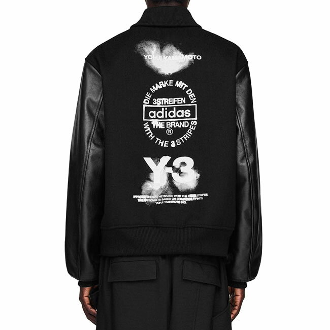 Y-3 ワイスリー レターマンジャケット JX7338 袖レザー スタジャン プリマロフト メンズ