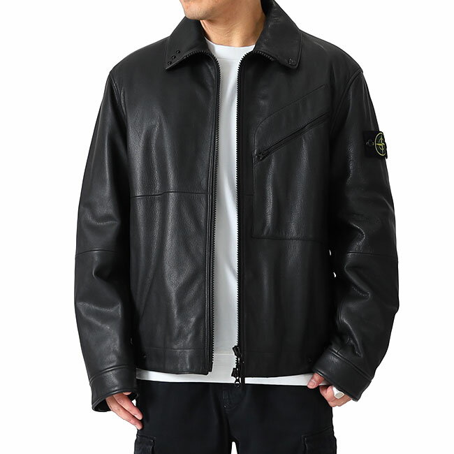 STONE ISLAND ストーンアイランド マット グレインレザージャケット K2S15 0100002 メンズ