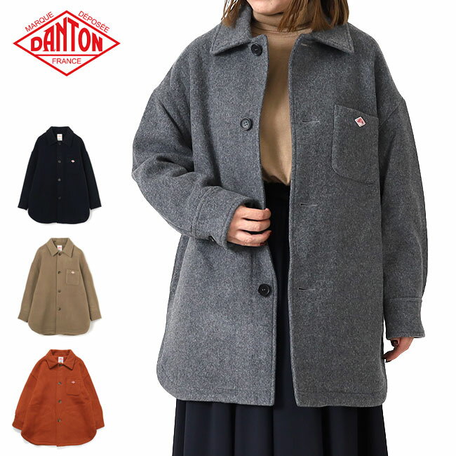 DANTON ダントン ウールメルトン シャツジャケット DT-A0710 MEW ミドルコート レディース