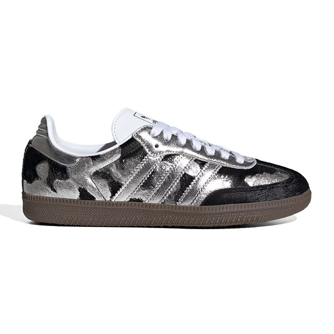 adidas Originals アディダスオリジナルス SAMBA OG W サンバ OG W KJ2313 ハラコ レオパード柄 スニーカー シューズ ブラック シルバー レディース