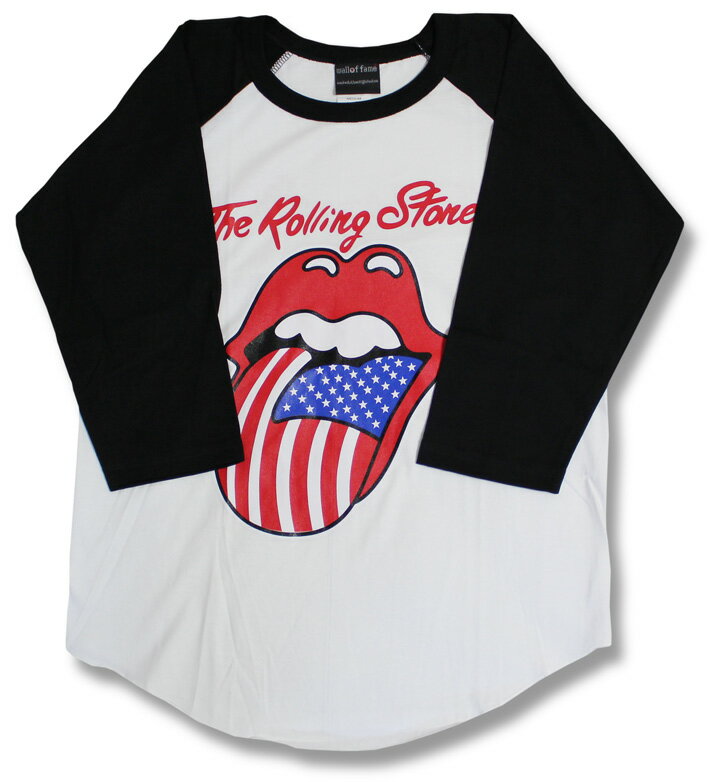 ローリングストーンズ　THE ROLLING STONES　ザ・ローリング・ストーンズ【アメリカ星条旗】【ラグランTシャツ】【七分袖】【7分袖】 【tシャツ】【バンドTシャツ】【ロックTシャツ】メンズ／レディース 【メール便OK】【長袖】春物・秋物