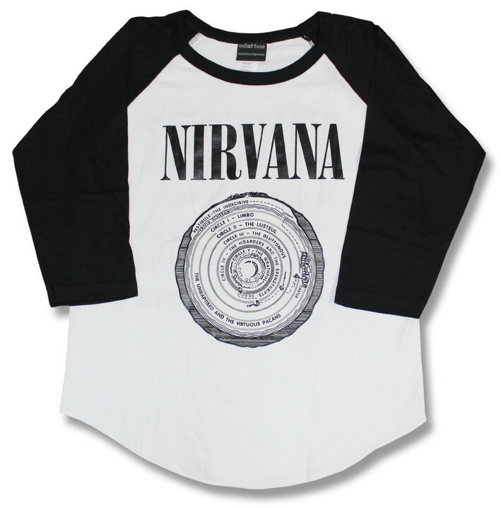 ニルヴァーナ NIRVANA ニルバーナ ラグラン Tシャツ 七分袖 7分袖 長袖 ラグラン バンドTシャツ ロックTシャツ ベースボールシャツ メール便OK バンド ロック band rock