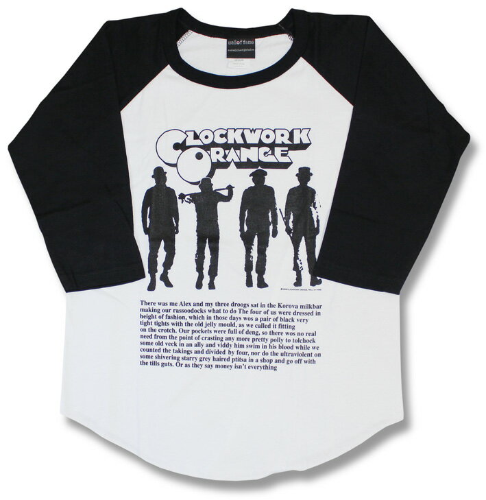 時計じかけのオレンジ ラグランTシャツ A Clockwork Orange 映画Tシャツ 長袖 七分袖 7分袖 tシャツ ラグラン ベースボール 激安 バンドTシャツ ロックTシャツ rock メンズ レディース 【メール便OK】 特価