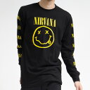 ニルヴァーナ tシャツ ロンT 長袖 nirvana ニルバーナ tシャツ ロングTシャツ ロングスリーブ ロックt バンドt rock スマイル ニコちゃん メンズ レディース ユニセックス long sleeve