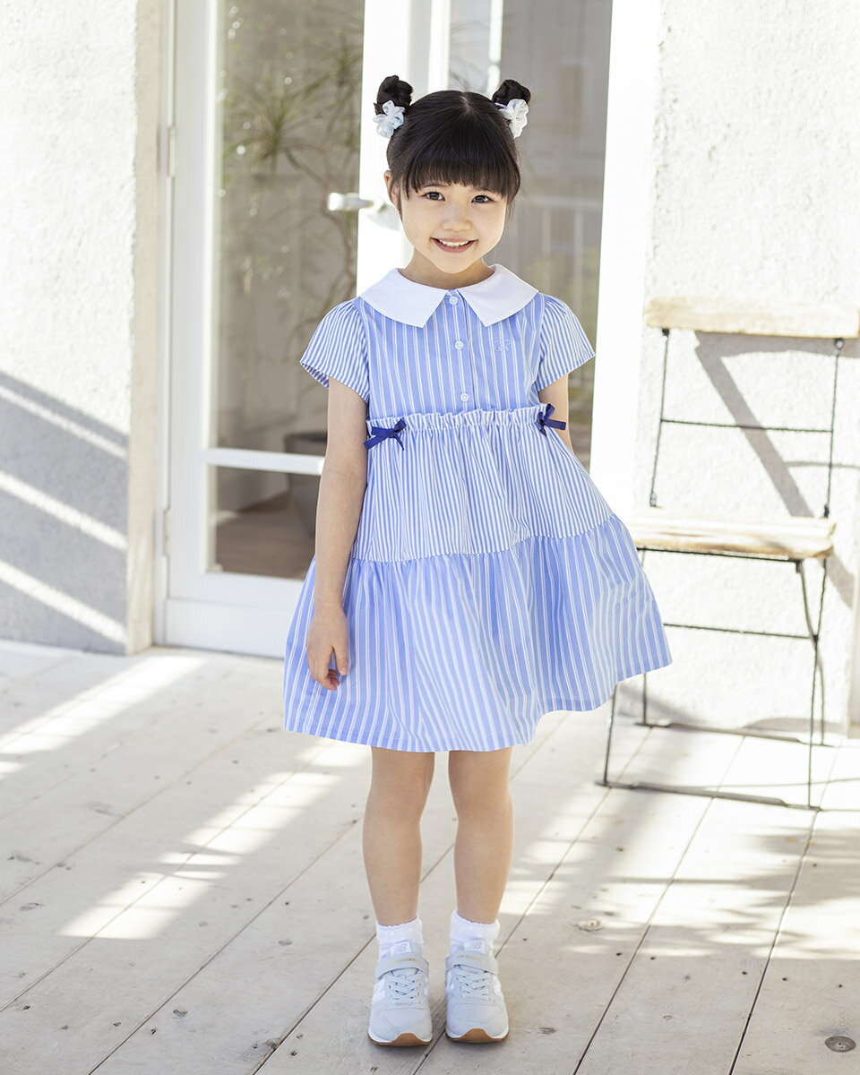 【50％OFF】ティアードセーラーワンピ/セール/202H3851ギフト包装無料 100-130サイズ 子供服 ゴールデンベア Golden Bearのサムネイル