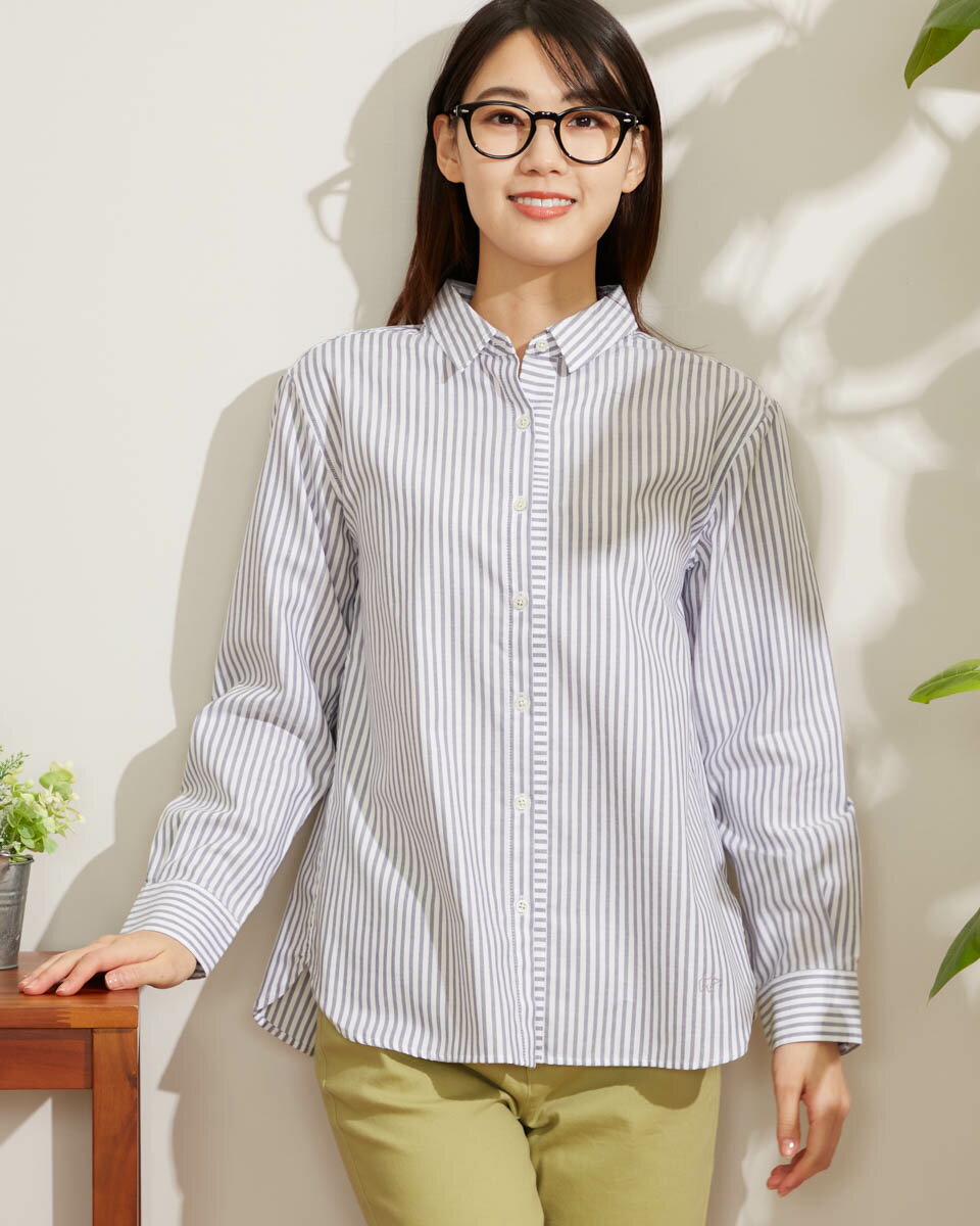 【50％OFF】【公式】ストライプシャツ/レディース/セール/472Q1330ギフト包装無料 3L-4L ゴールデンベア Golden Bear
