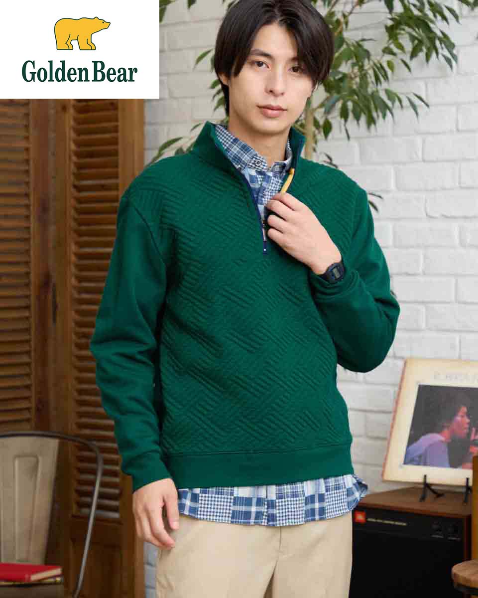 【50％OFF】【公式】ハーフZIPスウェット/メンズ/セール/315RC416/3L-4L ギフト包装無料 ゴールデンベア Golden Bear