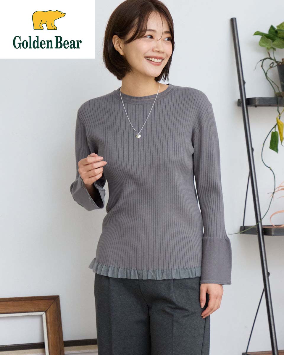 【20％OFF】【公式】フレア袖リブプルオーバー/レディース/セール/468RD660/ギフト包装無料 M-LL ゴールデンベア Golden Bear