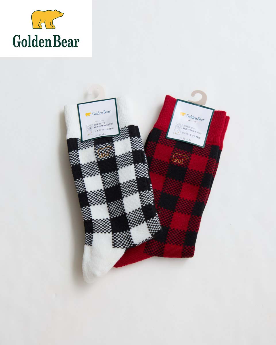 【公式】バッファローチェックソックス/メンズ/314RE033/FREE /プレゼント/ギフト包装無料 ゴールデンベア Golden Bear