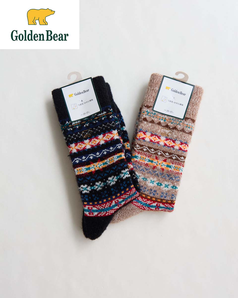 【公式】フェアアイル柄ソックス/メンズ/314RE034/FREE /プレゼント/ギフト包装無料 ゴールデンベア Golden Bear