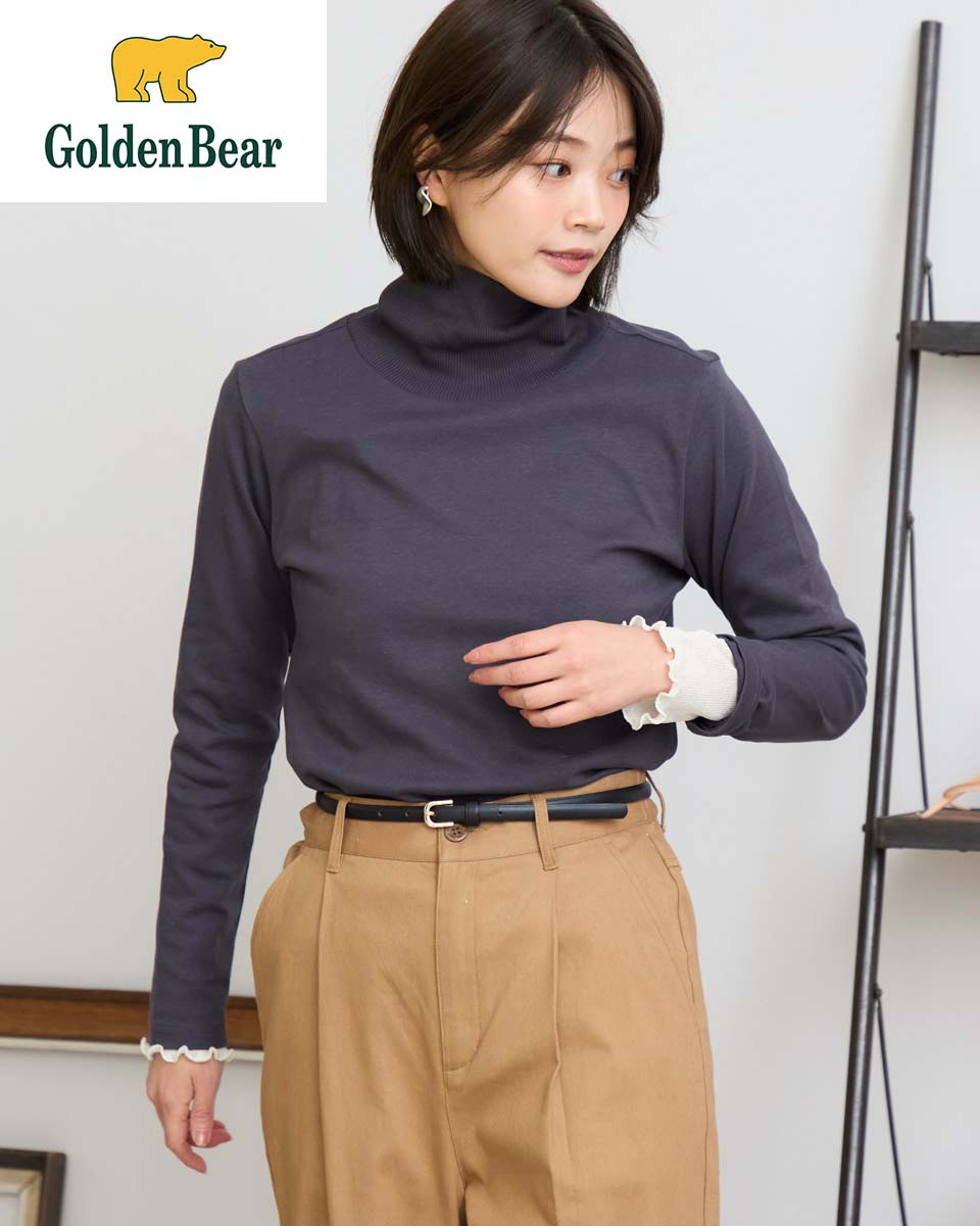 【公式】吸湿発熱タートルネック長袖Tシャツ/レディース/472RE433/ギフト包装無料 3L-4L ゴールデンベア Golden Bear