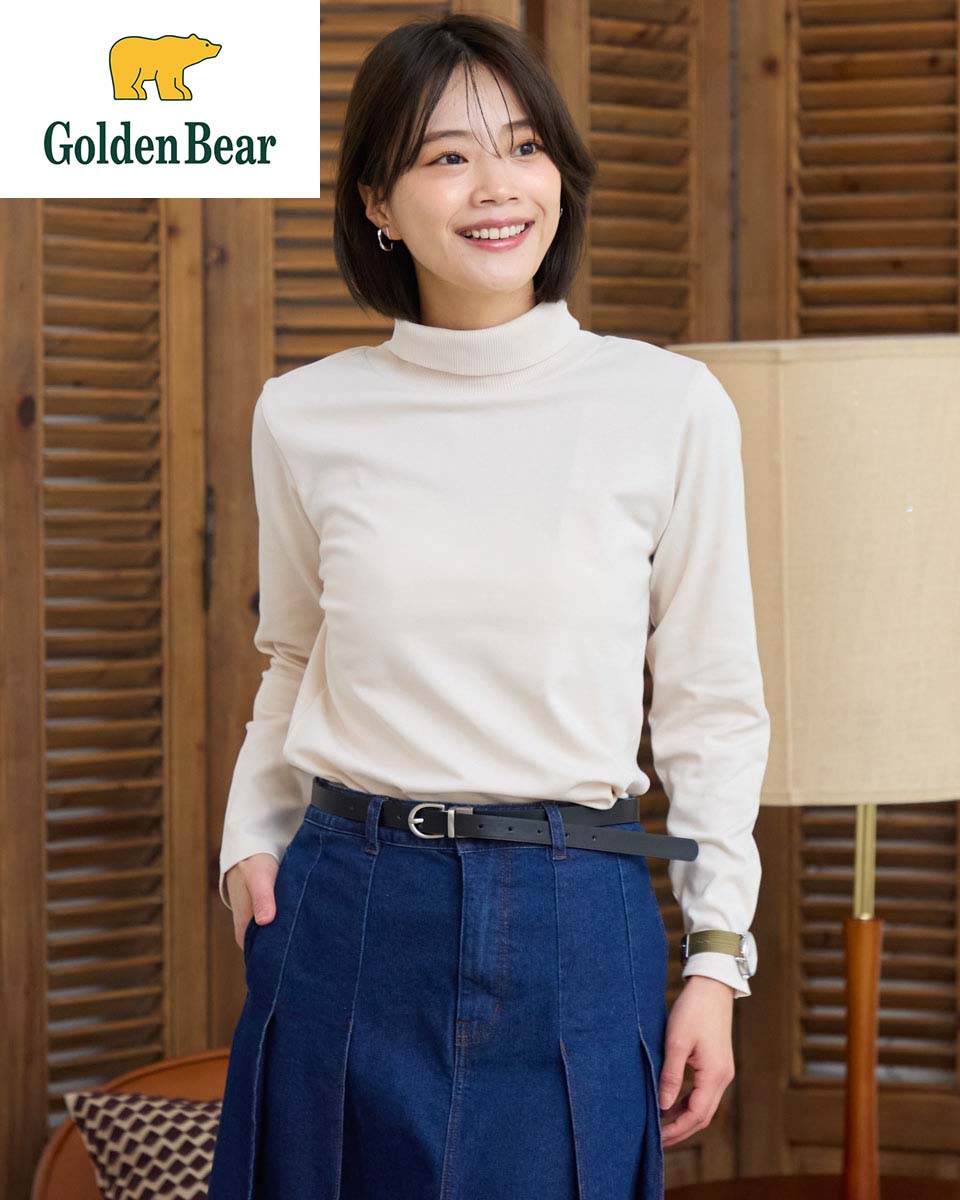 【公式】吸湿発熱タートルネック長袖Tシャツ/レディース/467RE433/ギフト包装無料 M-LL ゴールデンベア Golden Bear