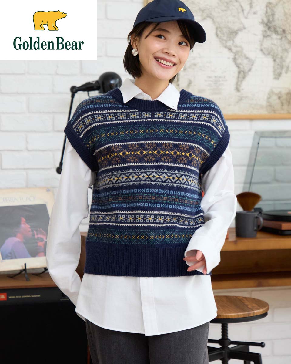 【公式】フェアアイルベスト/レディース/467RE634/ギフト包装無料 M-L ゴールデンベア Golden Bear
